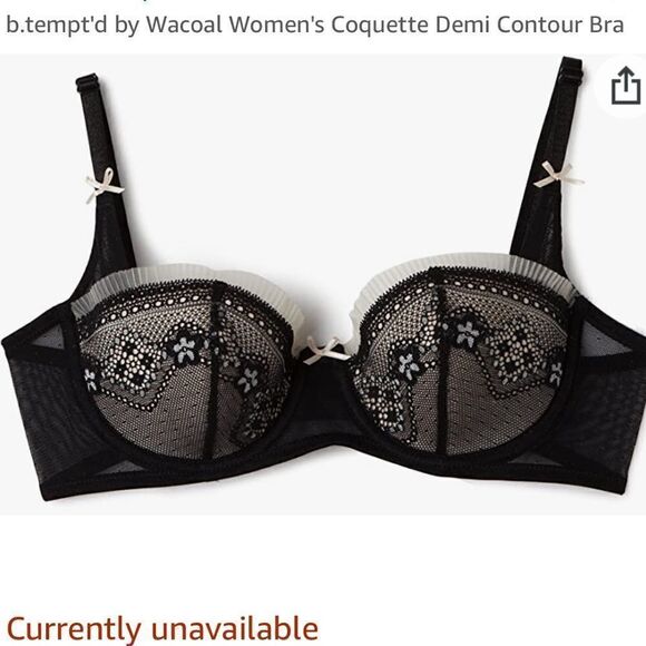 b. tempt'd by Wacoal Women's Coquette Demi Contour Bra 32B - Picture 1 of 11